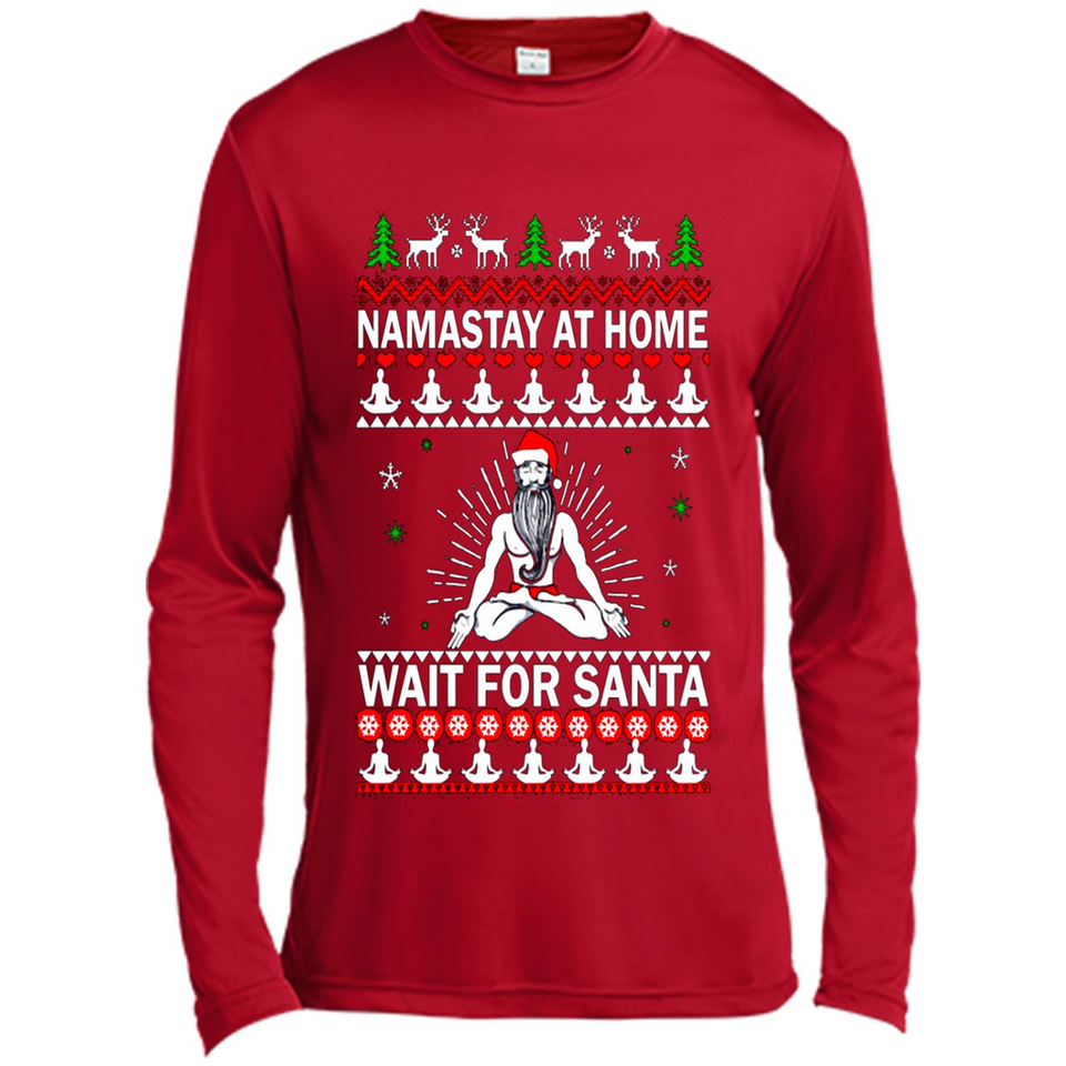 Namastay at home and wait for Santa Christmas sweatshirt PINGPONG