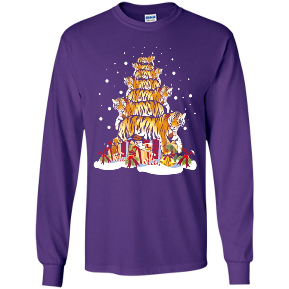 Tiger Christmas Tree Funny Merry Christmas - Long Sleeve T-Shirt