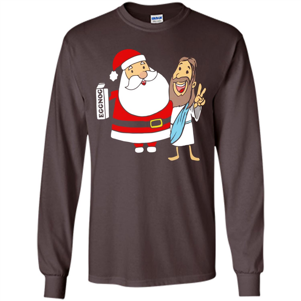 Eggnog Santa And Jesus Christmas
