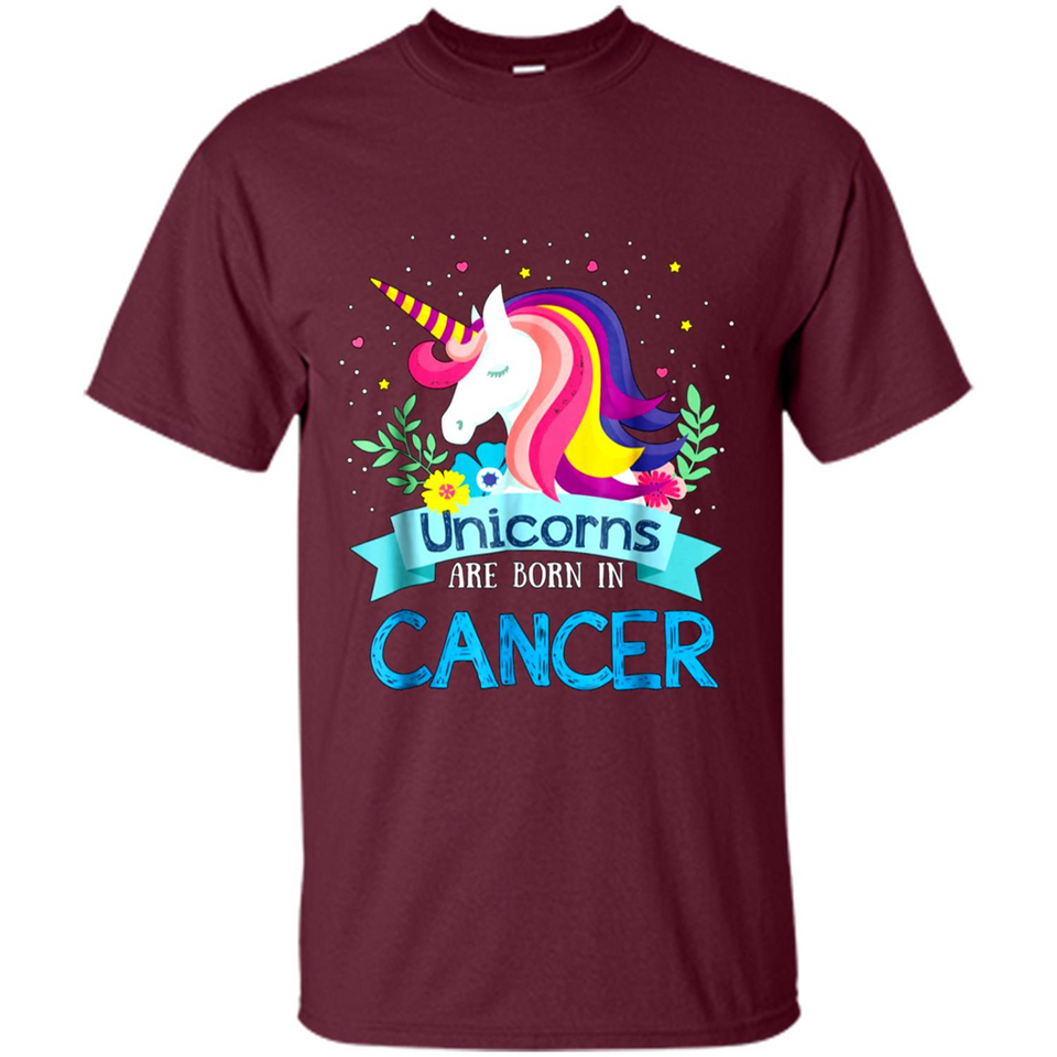 Unicorns are born in Cancer Birthday Rainbow Gift Custom Ultra Cotton