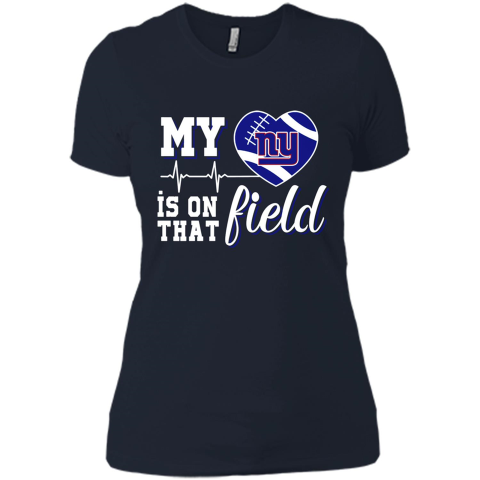 New York Giants Football My Heart is on that Field - Ladies' Boyfriend T-Shirt