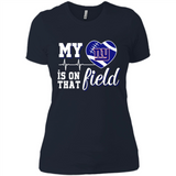 New York Giants Football My Heart is on that Field - Ladies' Boyfriend T-Shirt