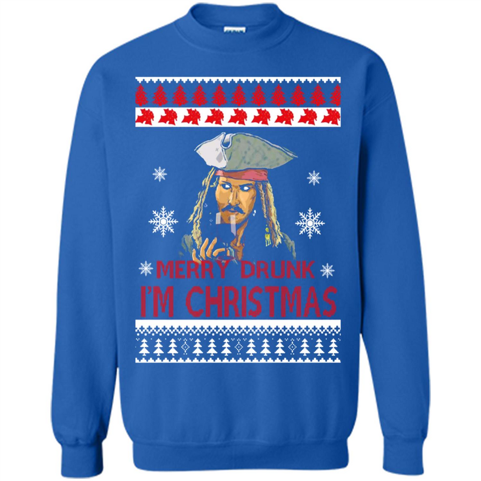 Jack sparrow Merry Drunk I'm Christmas - Sweatshirt