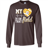 Pittsburgh Steelers Football My Heart is on that Field - Long Sleeve T-Shirt