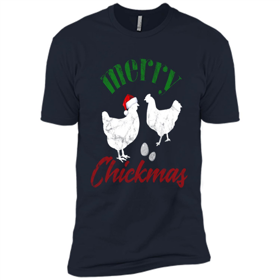 Christmas Chicken Shirt Santa Hens Lover Funny Farmer Gift - Premium Short Sleeve T-Shirt