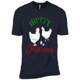 Christmas Chicken Shirt Santa Hens Lover Funny Farmer Gift - Premium Short Sleeve T-Shirt