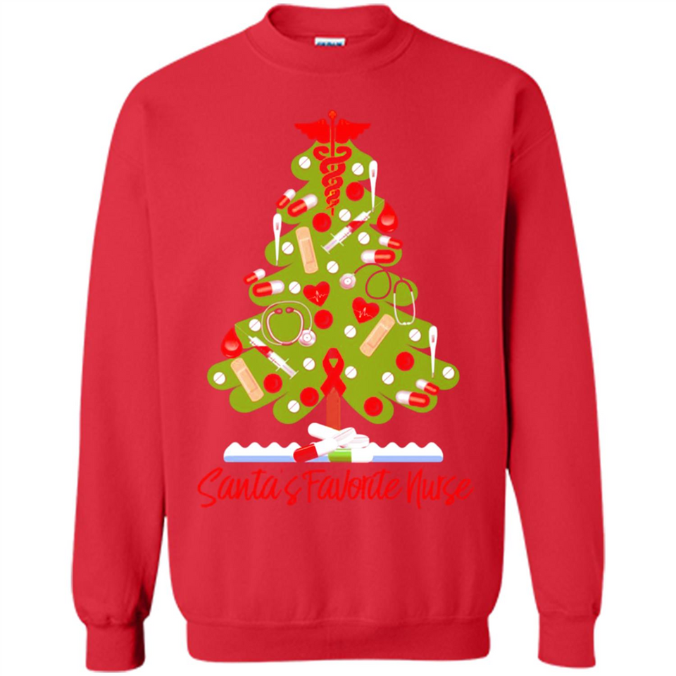 Santa's Favorite Nurse Christmas Tee