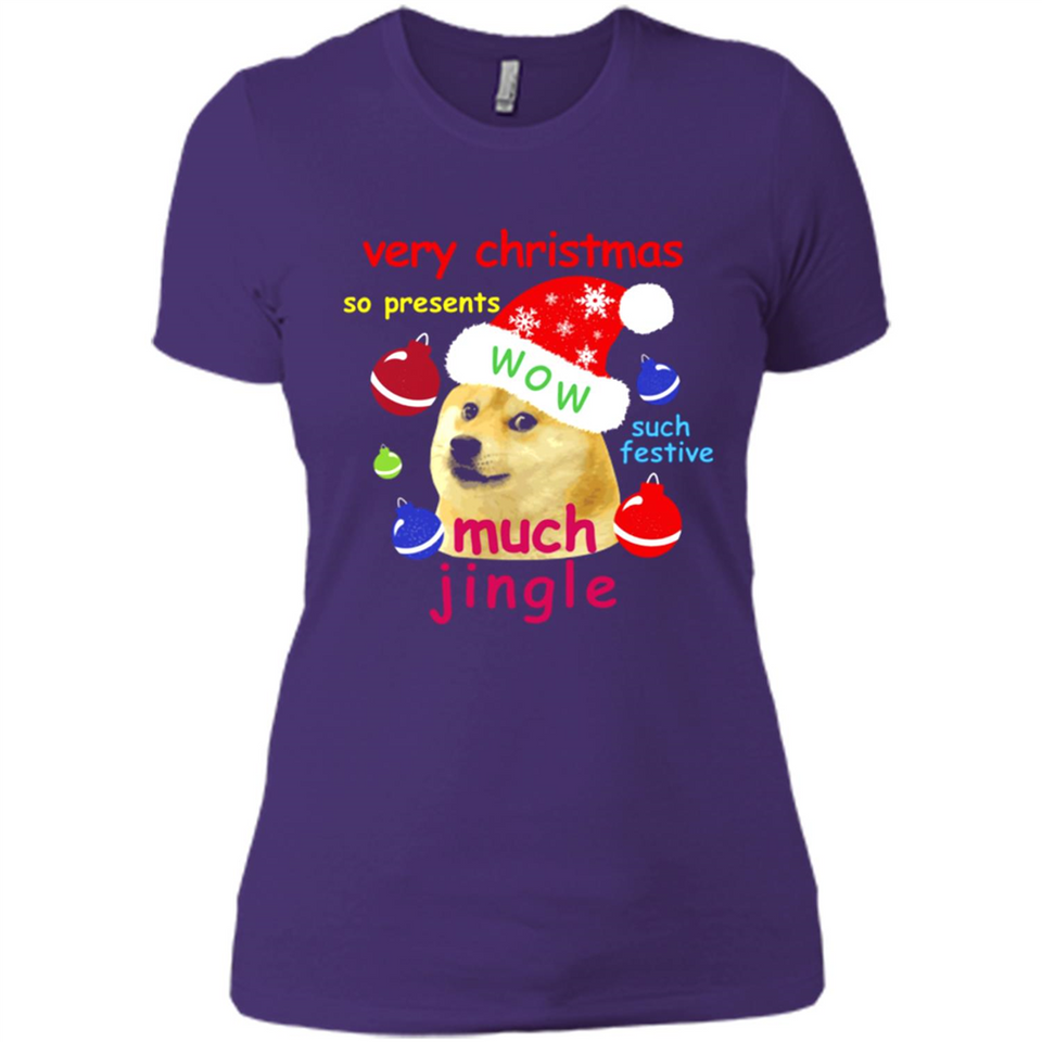 Christmas Doge Meme Shirts Funny Santa Shiba Inu Dog - Ladies' Boyfriend T-Shirt