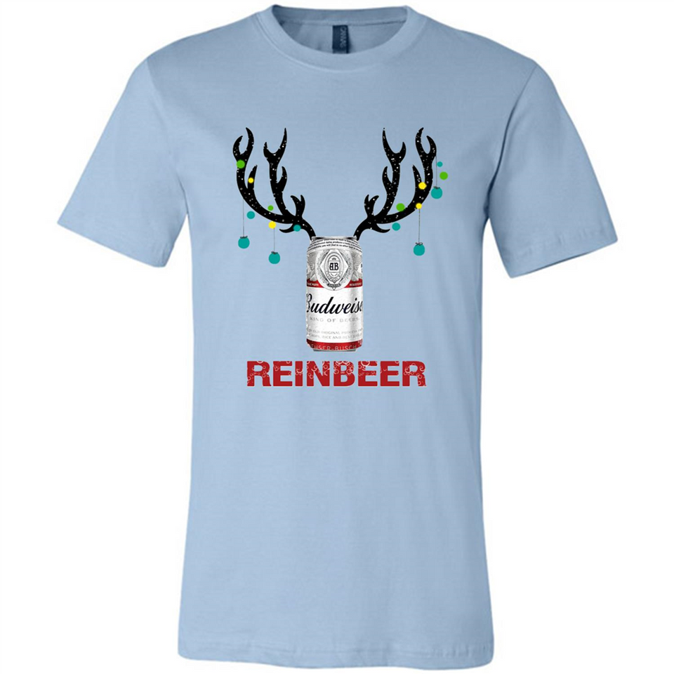 Budweiser Reinbeer Funny Beer Reindeer Christmas Sweatshirt - Canvas Unisex T-Shirt