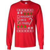 Naughty Nice I Tried Christmas sweatshirt PINGPONG