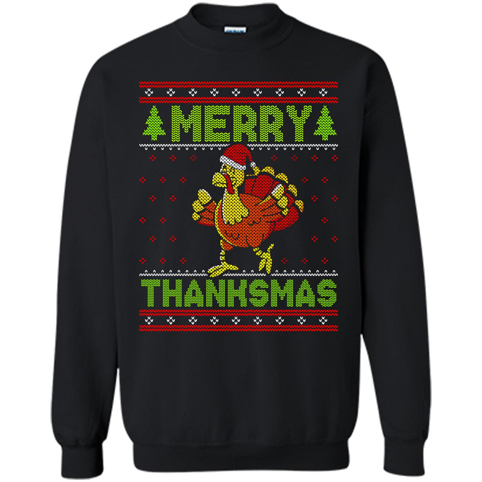 Merry Thankmas Ugly Xmas Thanksgiving Turkey Sweatshirt - Sweatshirt