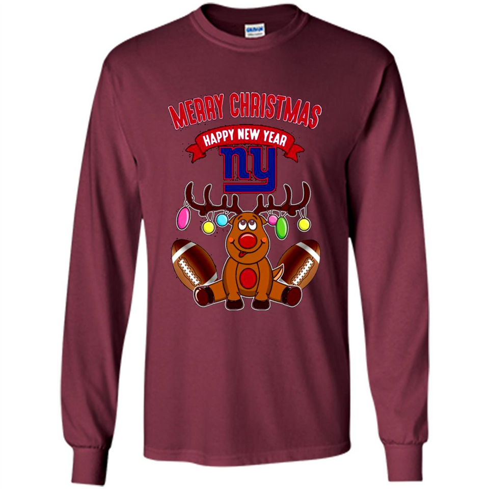New York Giants NFL Reindeer Funny Merry Christmas And Happy New Year