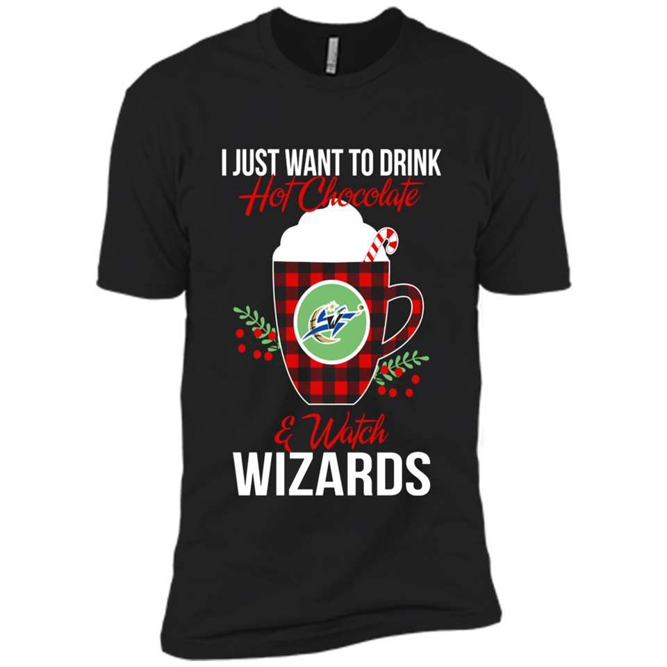 I Just Want To Drink Hot Chocolate & Watch Washington Wizards Ugly Christmas Sweater PINGPONG