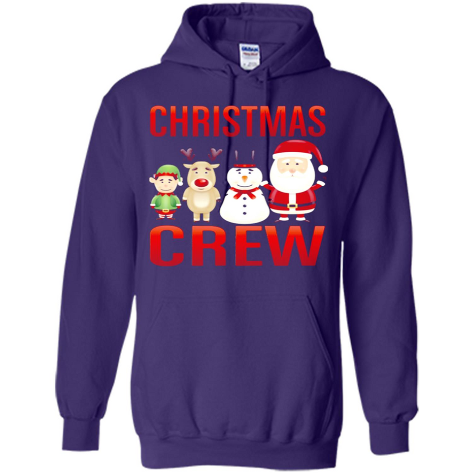 CHRISTMAS CREW Shirt X-mas Santa Snowman Reindeer Elf - Hoodie