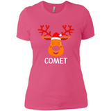 Comet Santa Claus Funny Xmas Holiday T-Shirt - Ladies' Boyfriend T-Shirt