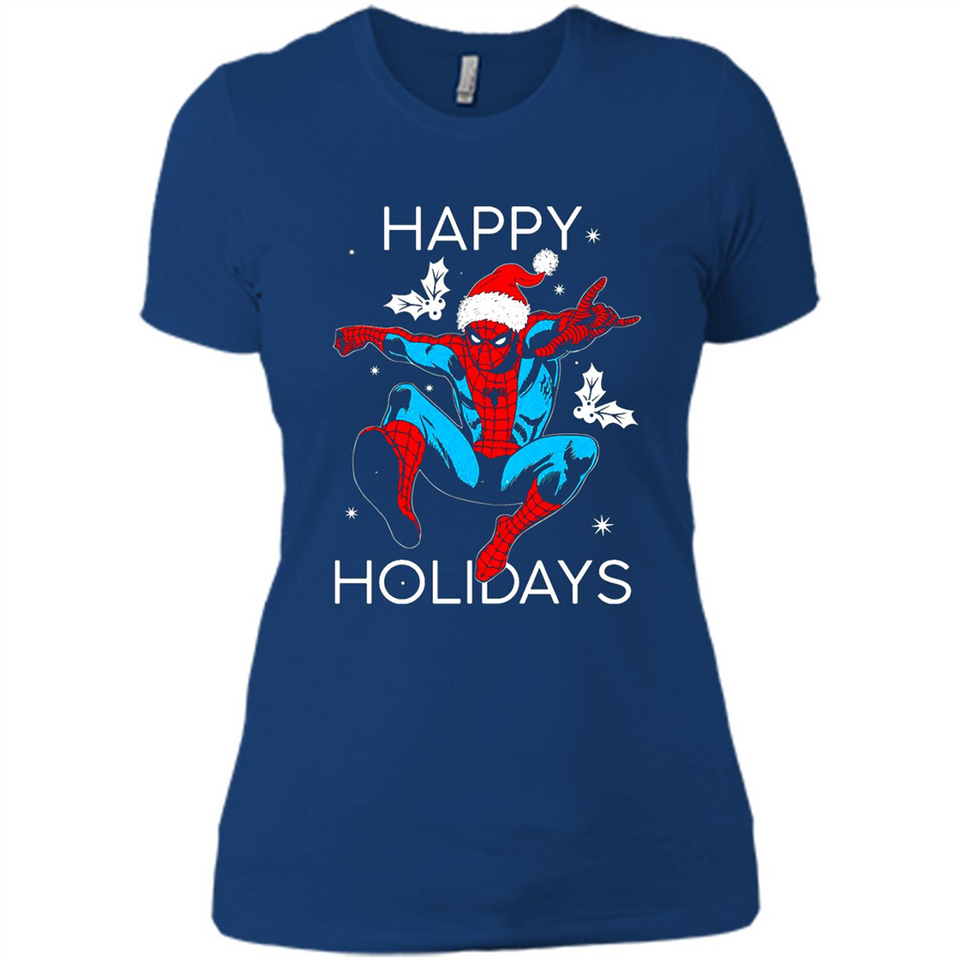 Marvel Spider Man Happy Holidays Santa Christmas Mug PINGPONG - Ladies' Boyfriend T-Shirt