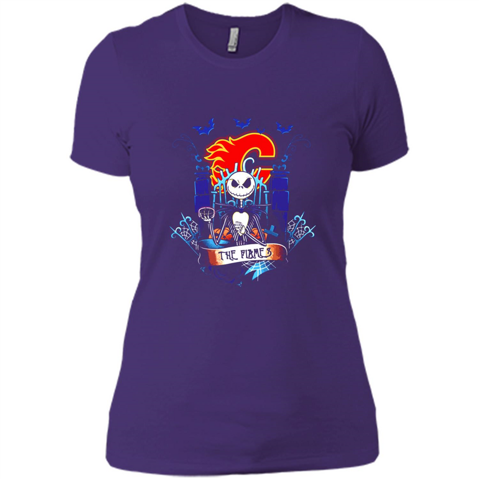 Calgary Flames Halloween The Nightmare Before Christmas - Ladies' Boyfriend T-Shirt