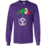 Fantastic Byu Cougars Glitter Grinch Monogram Ornament Christmas Gift - Long Sleeve T-Shirt