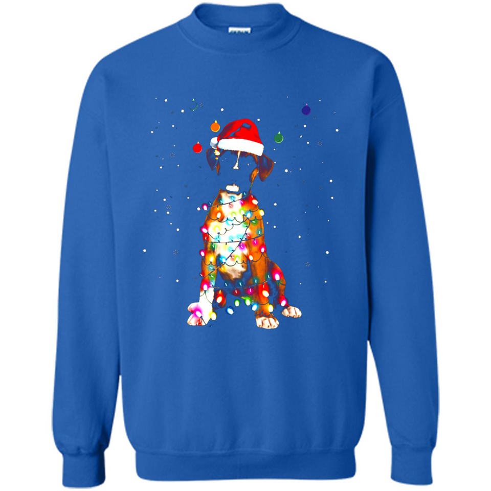 Christmas Lights Boxer Dog Funny Xmas Sweatshirt - Sweatshirt