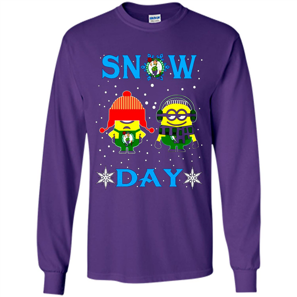 Snow Day Shirt For Boston Celtics Vs Minion Fans pingpong