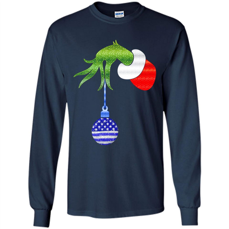 Grinch Holding American Flag ornament Christmas