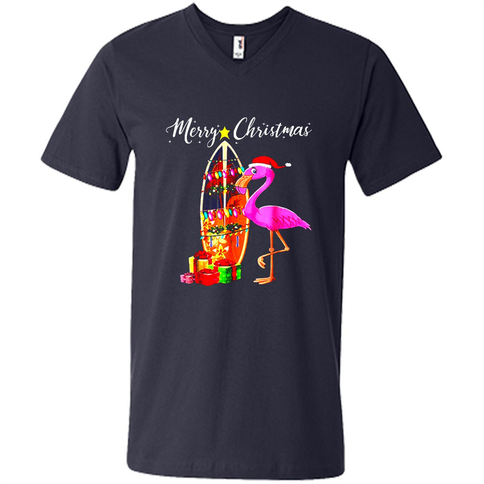Flamingo Christmas Shirt, Merry Christmas Shirt , Flamingo - Men's V-Neck