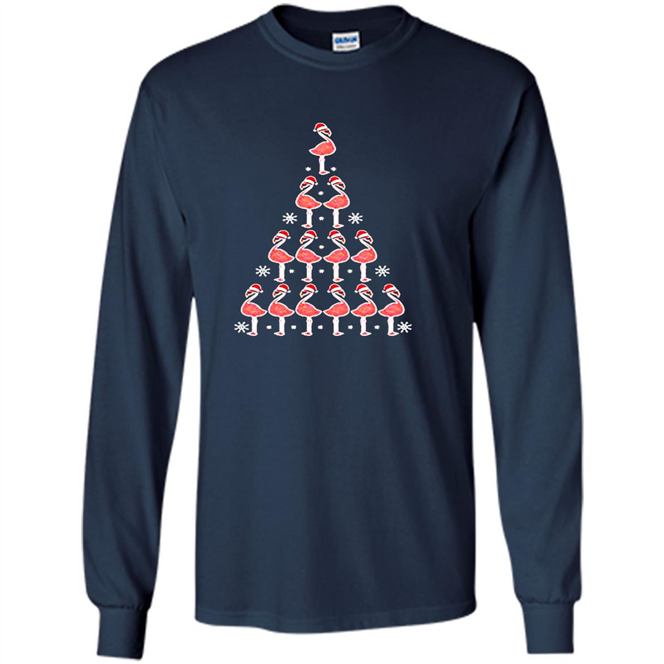 Flamingo Christmas Tree Flamingo - Long Sleeve T-Shirt