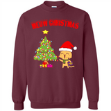 Meow merry christmas- cat and pine merry christmas - Sweatshirt