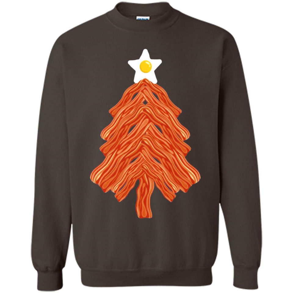 Bacon & Eggs Over Easy Fried Food Breakfast Xmas Tree Foodie - Sweatshirt