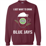 I Just Want To Drink Hot Chocolate & Watch Toronto Blue Jays Ugly Christmas Sweater PINGPONG