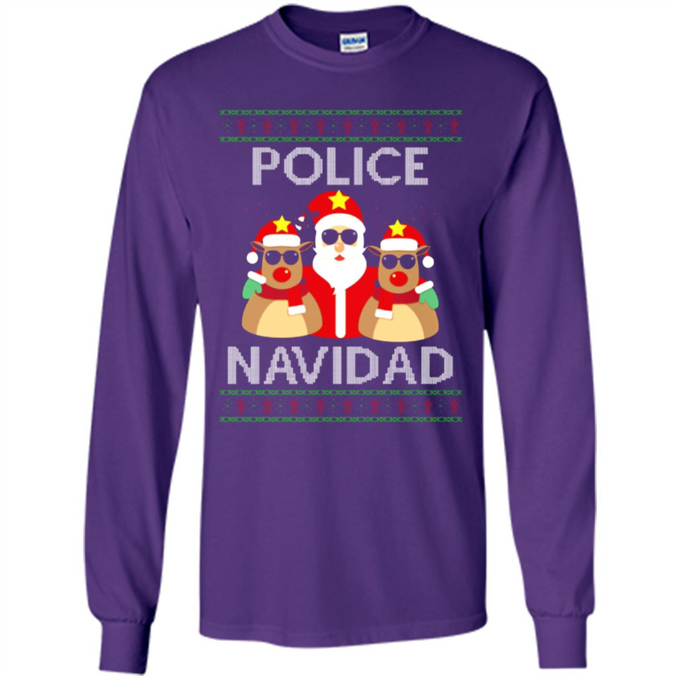 FUNNY POLICE NAVIDAD T-SHIRT Santa Christmas Party - Long Sleeve T-Shirt