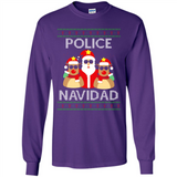 FUNNY POLICE NAVIDAD T-SHIRT Santa Christmas Party - Long Sleeve T-Shirt