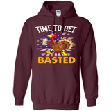 Time To Get Basted Funny Turkey Beer Thanksgiving - Hoodie