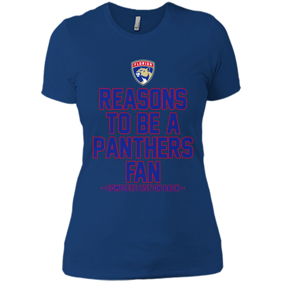 Reasons to be a Florida Panthers Fan Complete List on Back - Ladies' Boyfriend T-Shirt