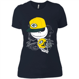 Jack Skellington The Nightmare Before Christmas-Packers Football - Ladies' Boyfriend T-Shirt