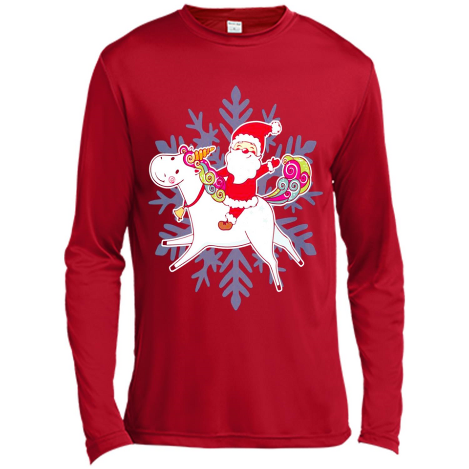 Unicorn And Santa Christmas 1 - Canvas Long Sleeve T-Shirt
