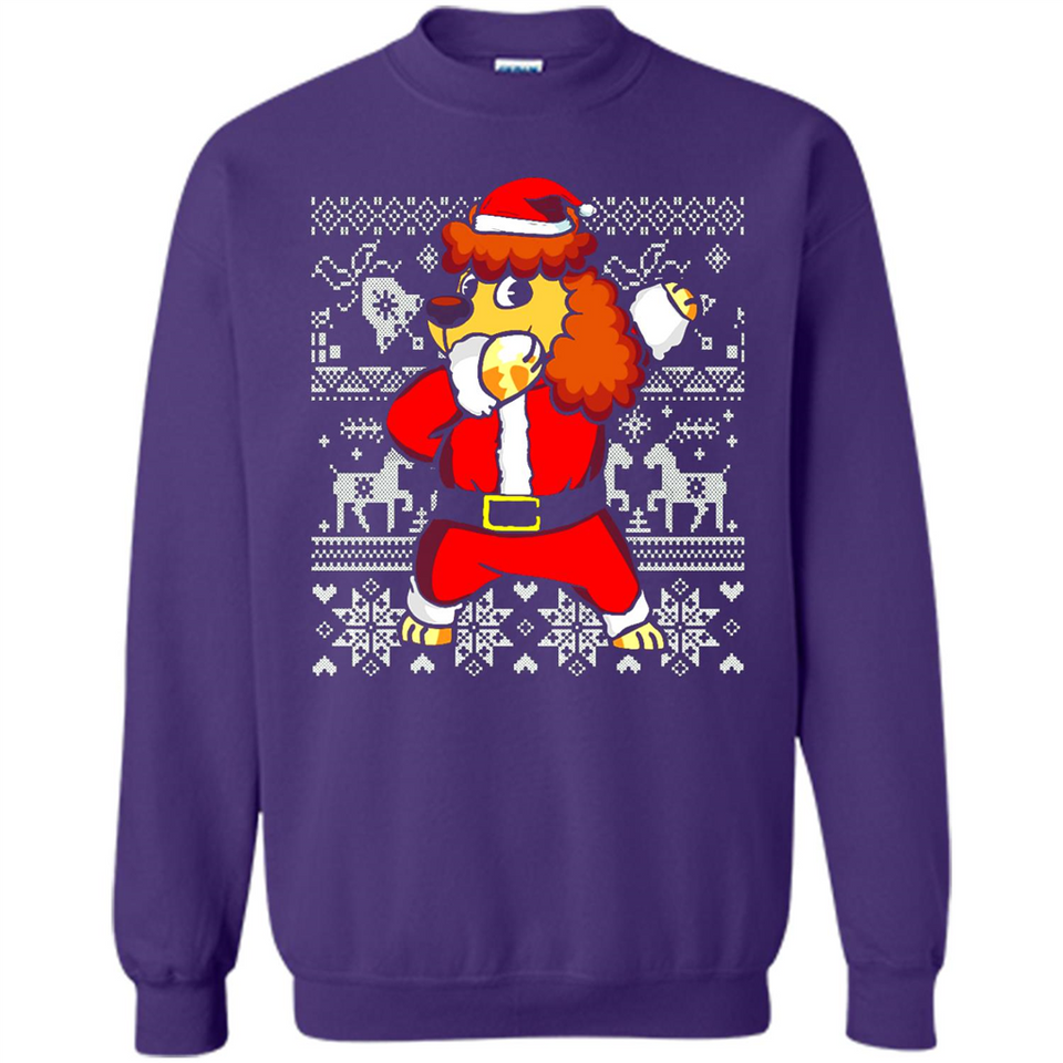 Dabbing Poodle Santa Christmas Holiday Sweatshirt - Sweatshirt