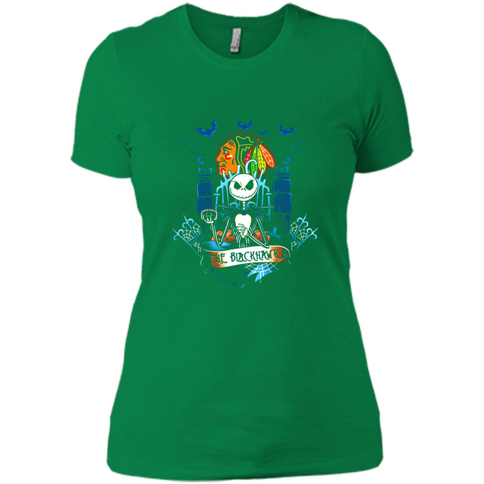 Chicago Blackhawks Halloween The Nightmare Before Christmas - Ladies' Boyfriend T-Shirt