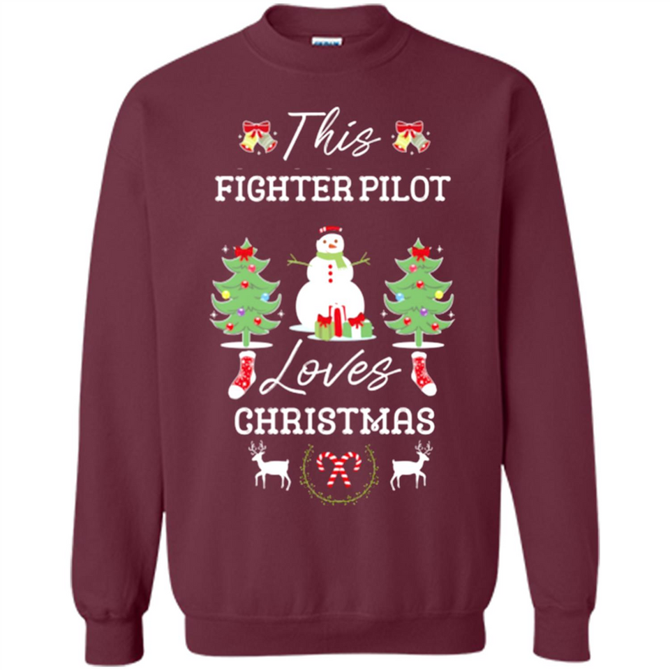 This Fighter Pilot Loves Christmas Tree Shirt with Snowman