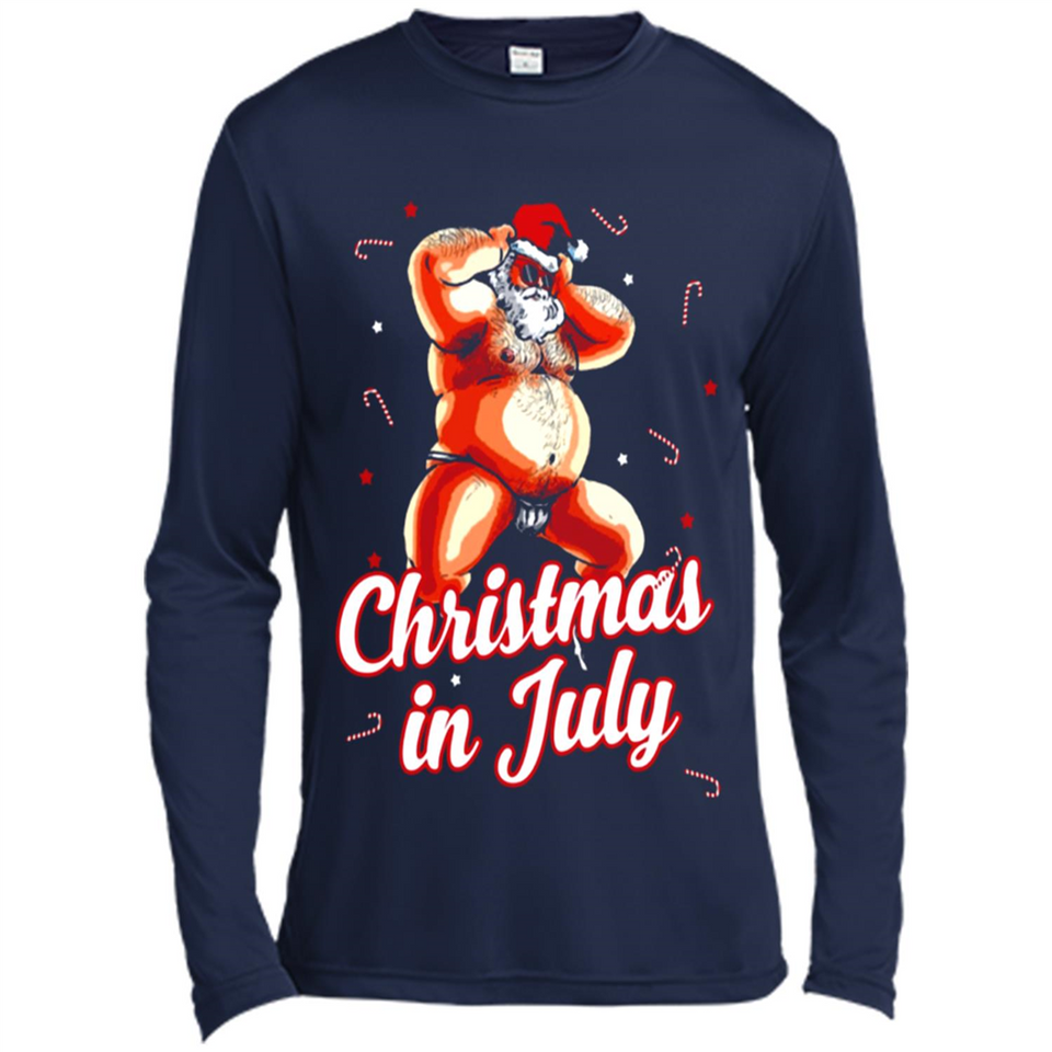 Christmas In July - Funny Dancing Santa - Canvas Long Sleeve T-Shirt