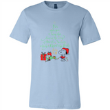 Snoopy Merry Christmas with Christmas tree T-Shirt - Canvas Unisex T-Shirt