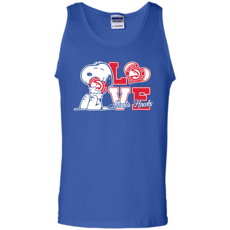 Snoopy loves NBA Atlanta Hawks - Tank Top