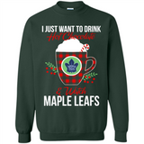 I Just Want To Drink Hot Chocolate & Watch Toronto Maple Leafs Ugly Christmas Sweater PINGPONG