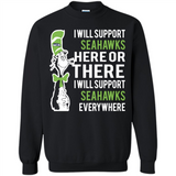 Shirt For Dr Seuss Cat And Seattle Seahawks Fans - Sweatshirt