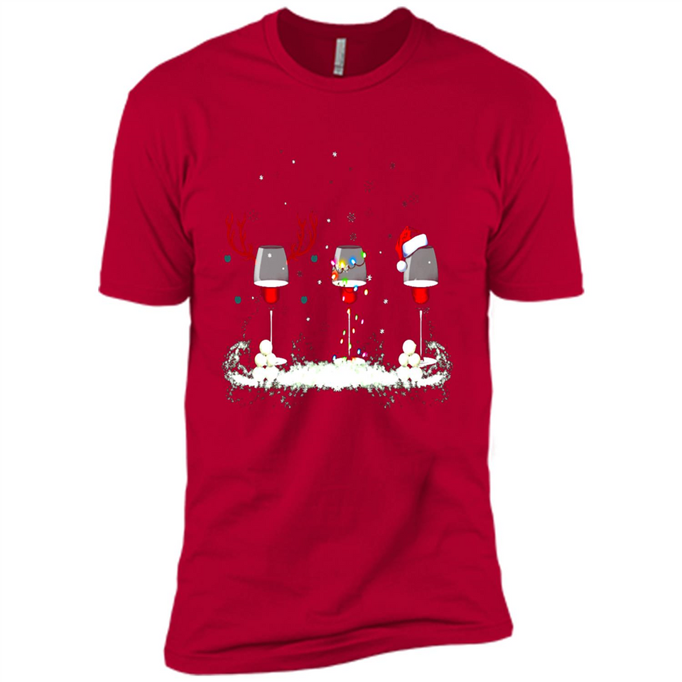 Christmas Red Wine - Merry Xmas T-Shirt - Premium Short Sleeve T-Shirt