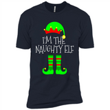 Matching Family Christmas Shirt Funny I'm The Naughty Elf Black mugs PINGPONG - Premium Short Sleeve T-Shirt