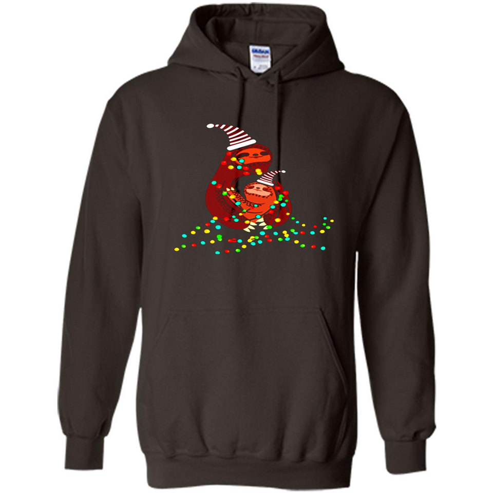 Christmas Lights Sloth Long Sleeve Santa Sloth - Hoodie