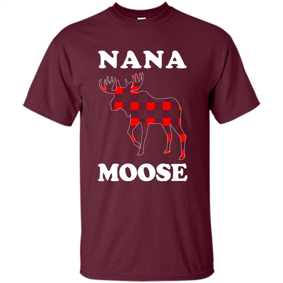 Nana Moose Funny Christmas Plaid Buffalo T-Shirt - Shirt