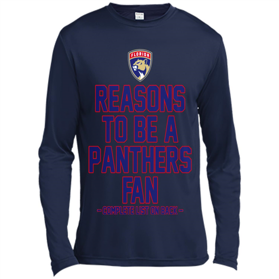 Reasons to be a Florida Panthers Fan Complete List on Back - Canvas Long Sleeve T-Shirt