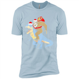 Bigfoot Riding Dinosaurus T-Shirt Funny Bigfoot Santa - Premium Short Sleeve T-Shirt
